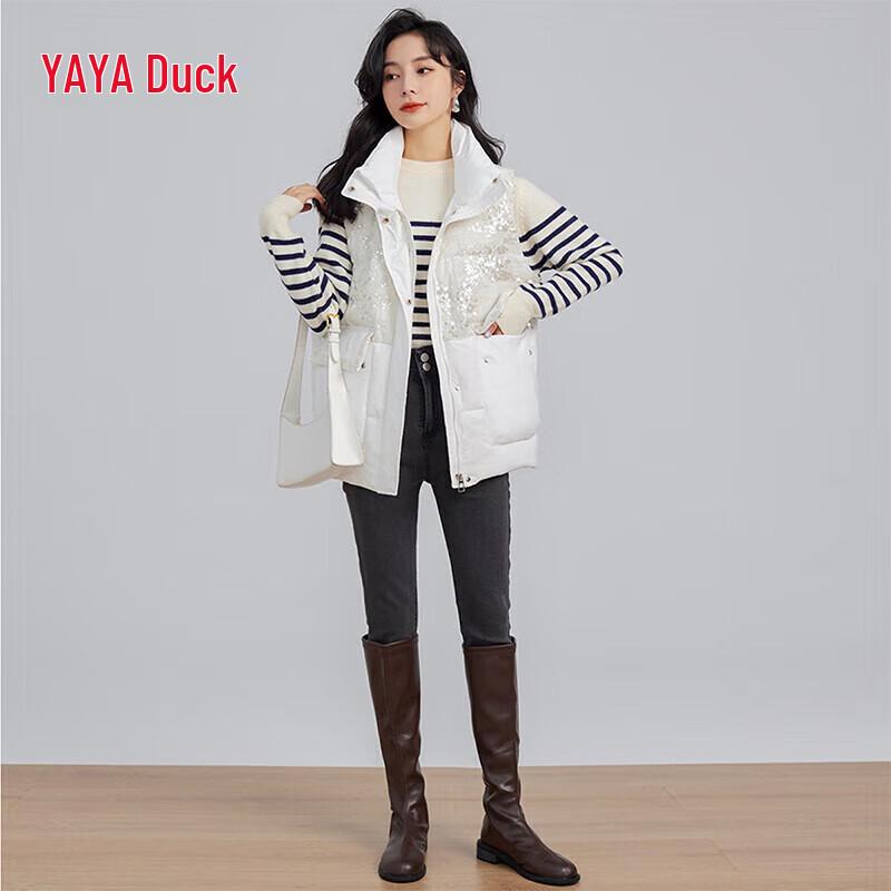 

YAYA Women s 90% Duck Down Stand Collar Vest M