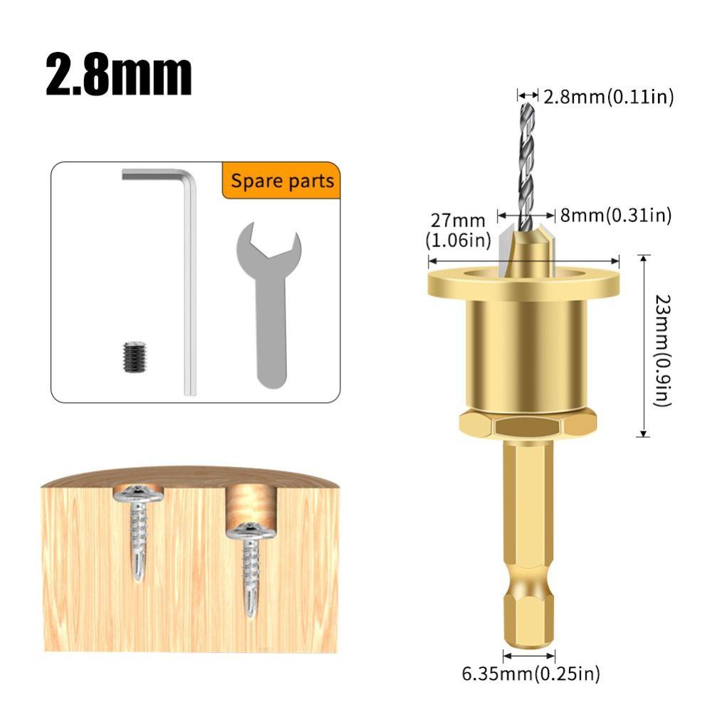 0.25inch Countersink Adjustable Self-Centering Drill Bit Replacement Wood Drill
