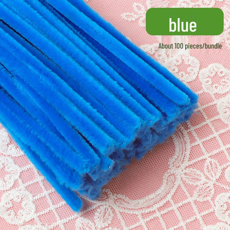 Thickened White Chenille Pipe Cleaners - Mixed Colors for DIY Bouquet Crafts