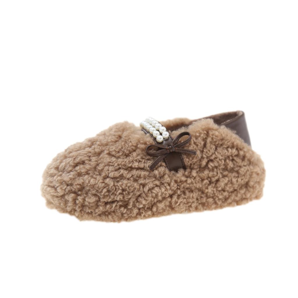 Leopard print fluffy shoes women's autumn and winter new velvet warm beanie shoes women's shoes cotton shoes