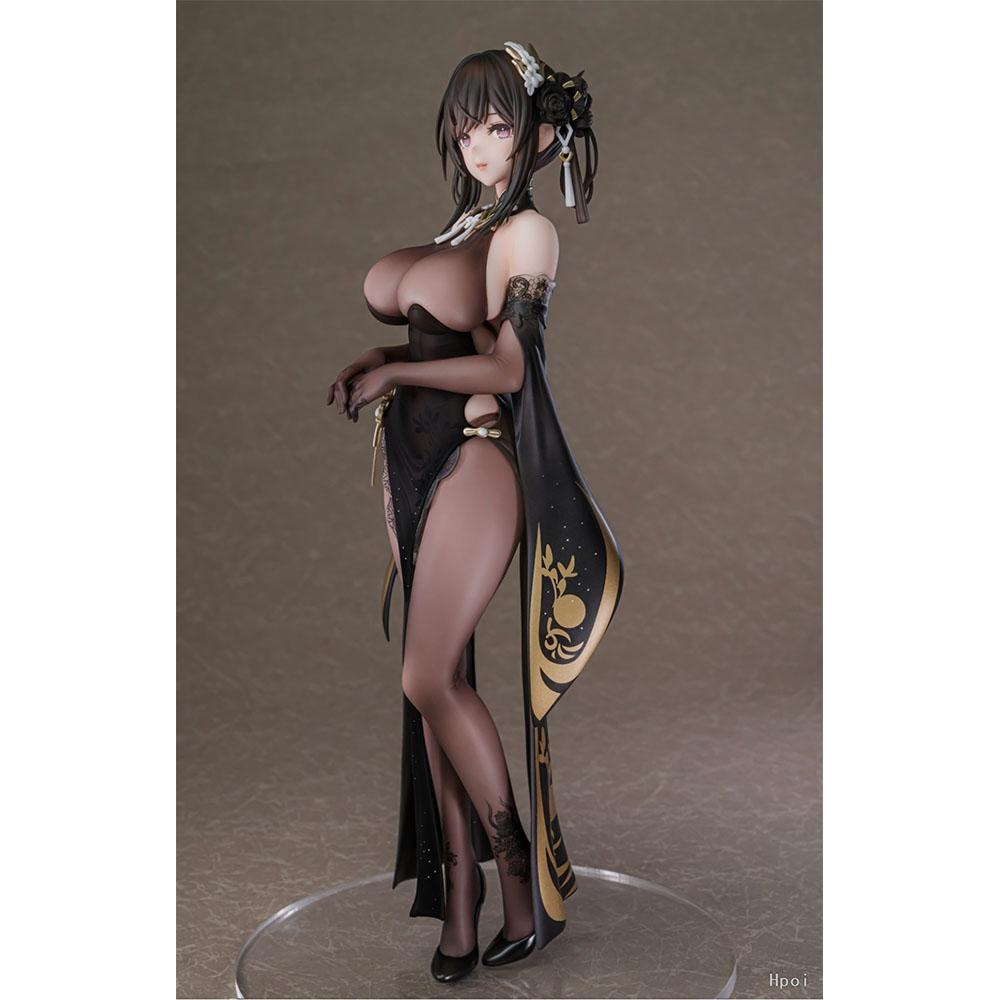 28CM ROC Chen Hai Figure Anime Game Azur Lane China Cheongsam Sexy Cute Desktop Golf Model Toy Gift Collection Ornaments PVC