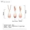 Mode Elegante Rose Gold Farbe Wasser Tropfen Metall Baumeln Ohrringe Anhänger Halskette Schmuck Sets Für Frauen Hochzeit Geschenk