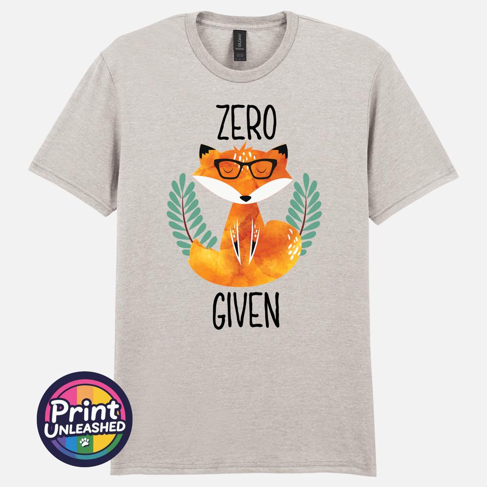 Zero Fox Given Grafik T-Shirt Lustiger Aufdruck Slogan T-Shirt Zen Fuchs Druck Lustiges Geschenk
