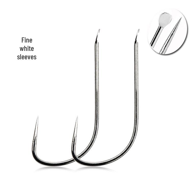 Super Sharp Japanese Barbless Fishing Hooks with Thin Ground White Sleeves White Sleeve 6#