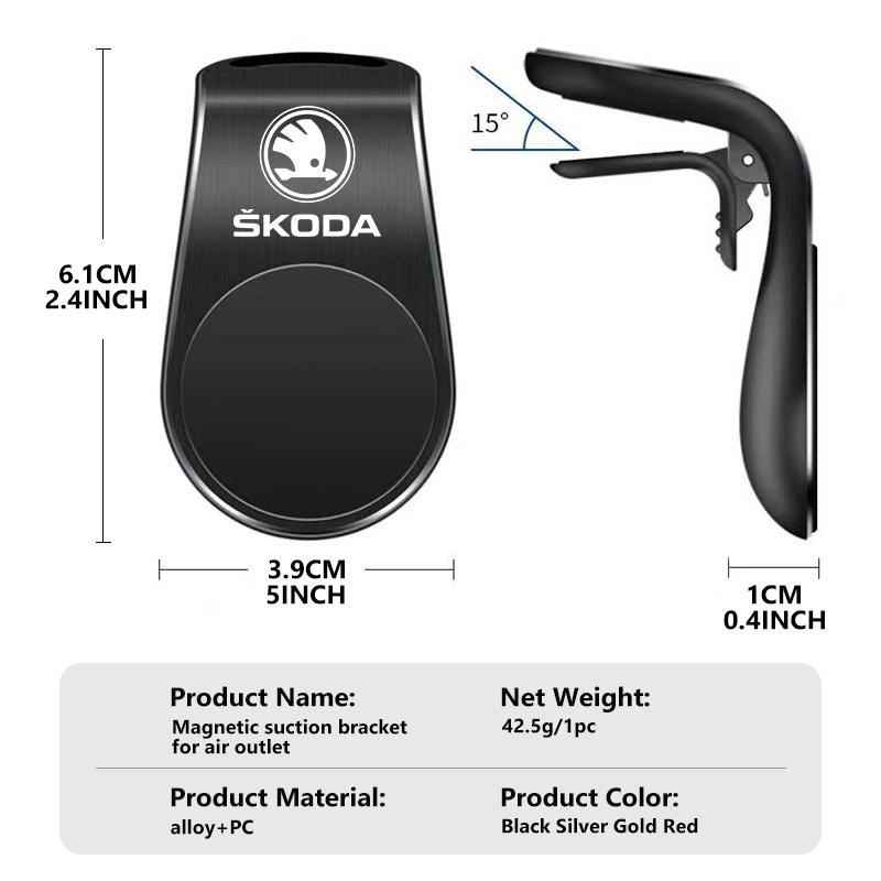 Car Logo 360 Magnetic Phone Holder Air Vent GPS Stand Auto Interior Accessories For Skoda Octavia A5 A7 RS Fabia Superb Rapid  ZL8