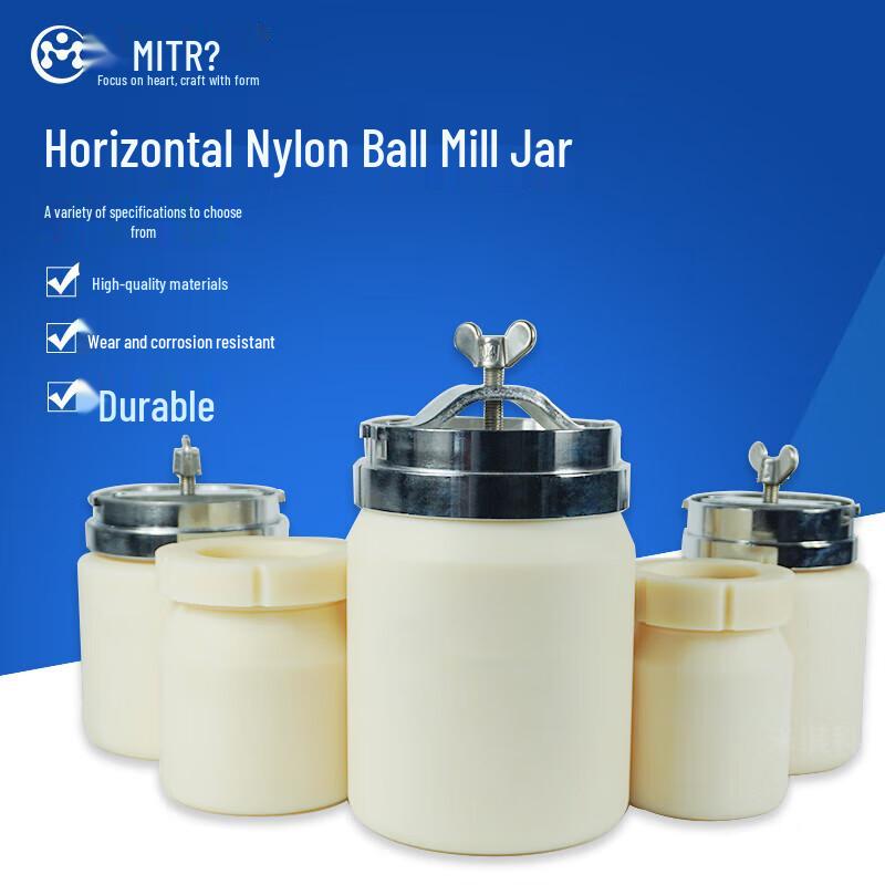Miqi Lab Horizontal Nylon Ball Mill Jar 1L