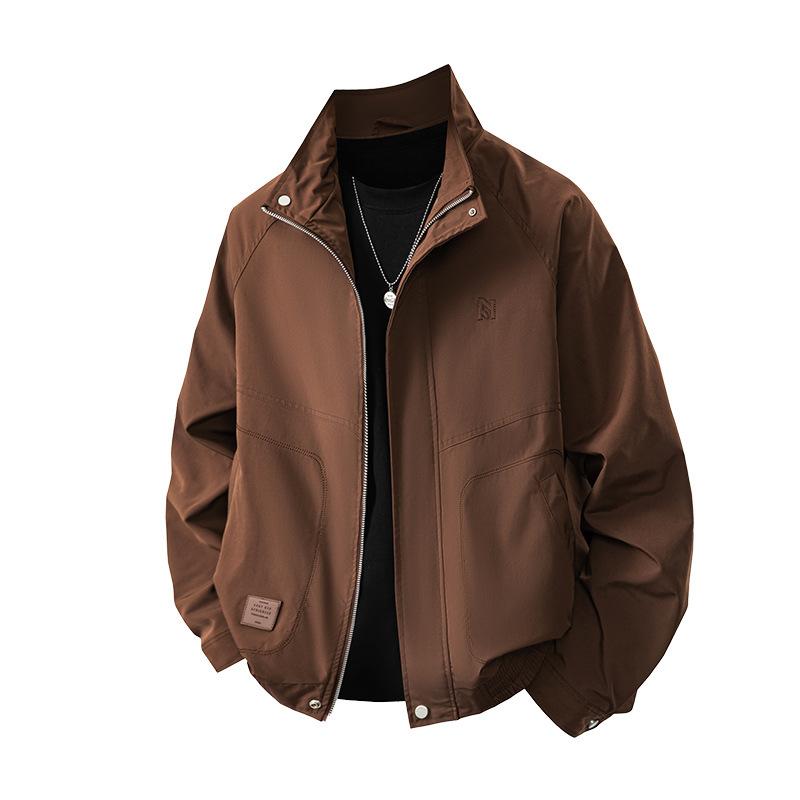 Autumn and winter new hooded jacket simple fashion trend versatile work casual men's green thin coat