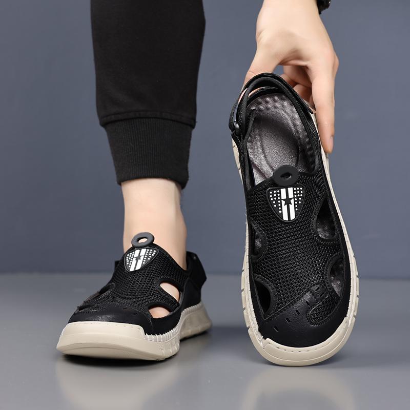 Fashion 2025 Fashionable Outdoor Comfortable Anti Slip Casual Beach Shoe Brand Summer New Breathable Mesh Men's Soft Soled Sandals
