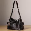 Black Warrior Sheepskin Tote Bag - Small Mother-Child CarryAll