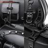 Y4UA 1 Pair Leather Side Bag Waterproof Travel Luggage Storage Bag Motorcycle Tool Bag Over Saddlebag Punk Saddlebag
