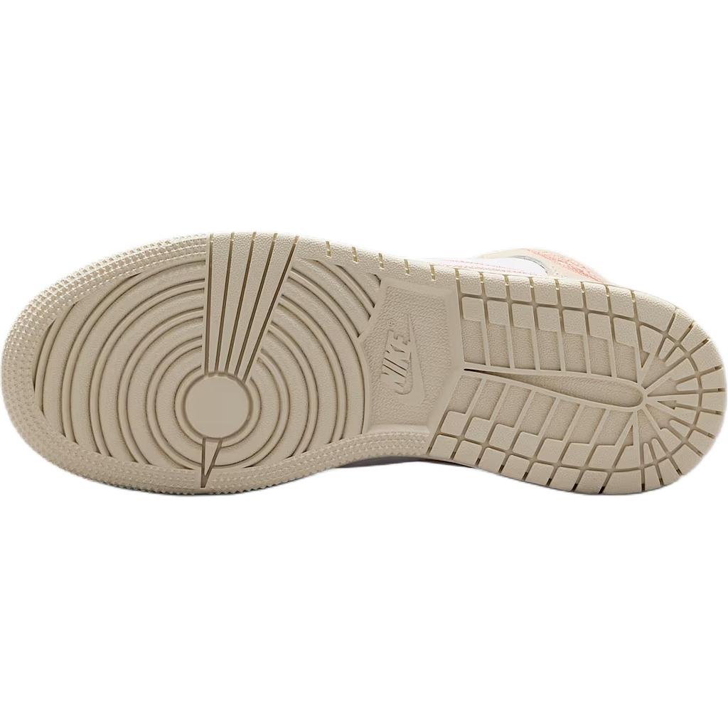 Jordan Air  1 Leather SE Fashion Comfortable Durable Mid-Top Kids Sneakers Kids sneakers Light-Brown White HQ5879-100