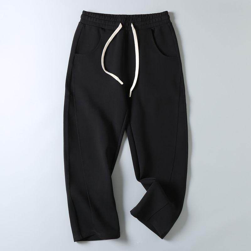 Designer-Style Autumn Loose Wide-Leg Comfortable Sports Casual Space Cotton Curved Sweatpants for Men, Original Foreign Trade Surplus