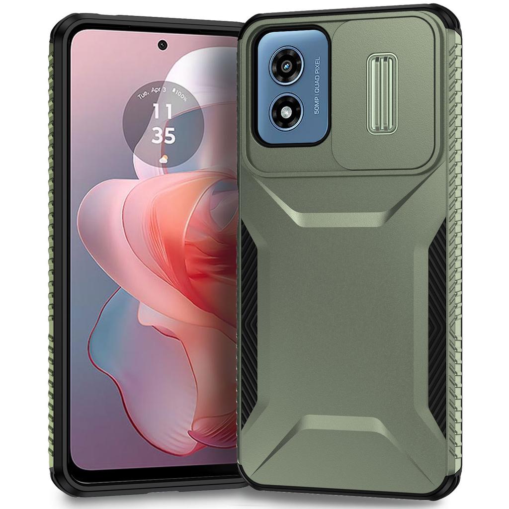 For Motorola Moto G Play (2024) 4G/G22 Case Slide Lens Protection TPU+PC Shockproof Phone Cover