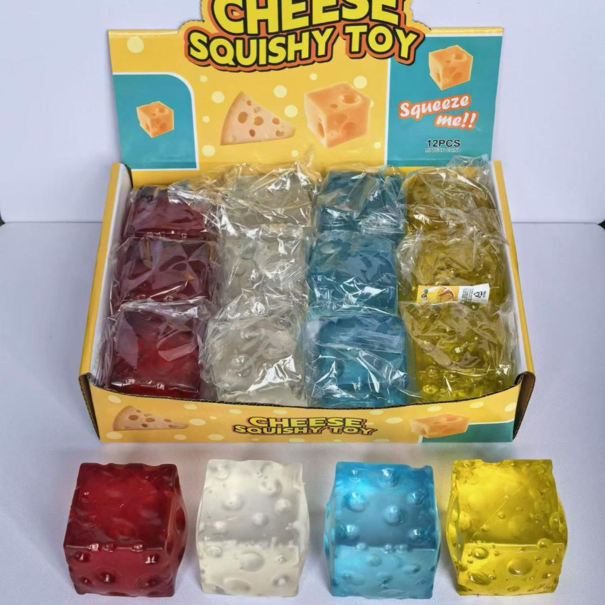 Cross Square Mini Cheese Slow Rebound Stress Relief Squeeze Toy 5x5