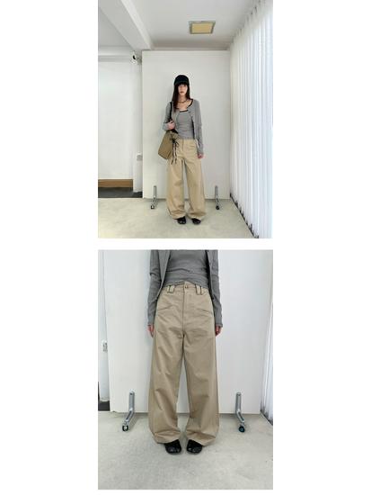 Yuyi Spring 2026 Women's American Style Wide-Leg Casual Pants with Single Pocket