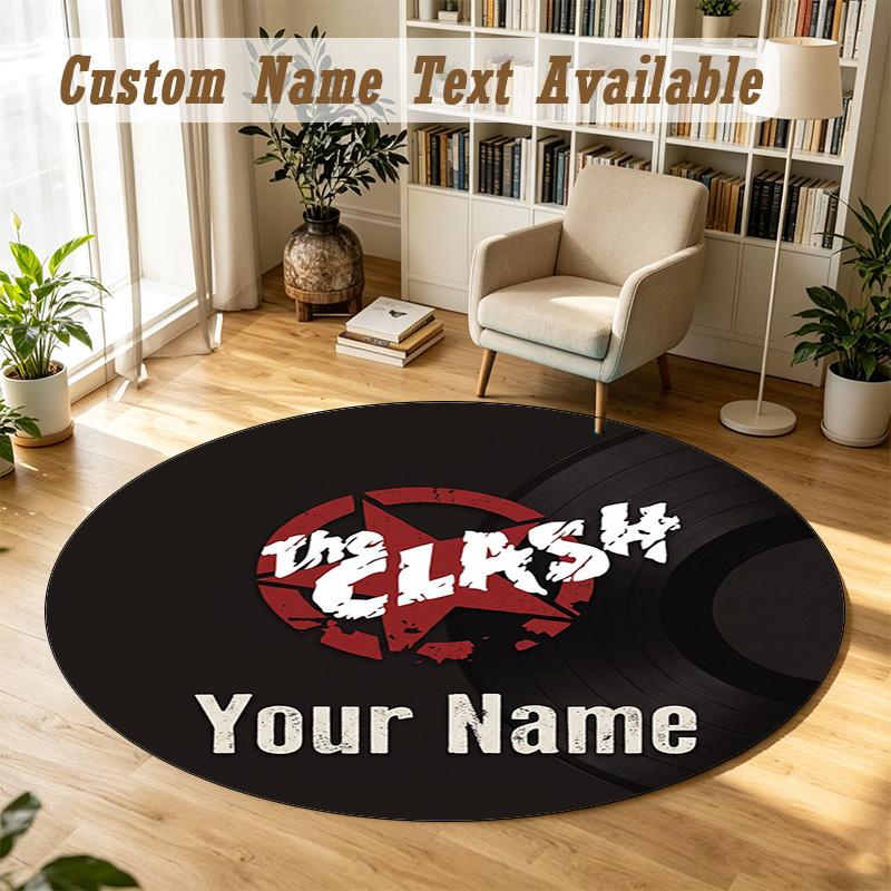 Round Rug Custom NameThe Cure Pattern Non Slip Carpet Home Floor Decor