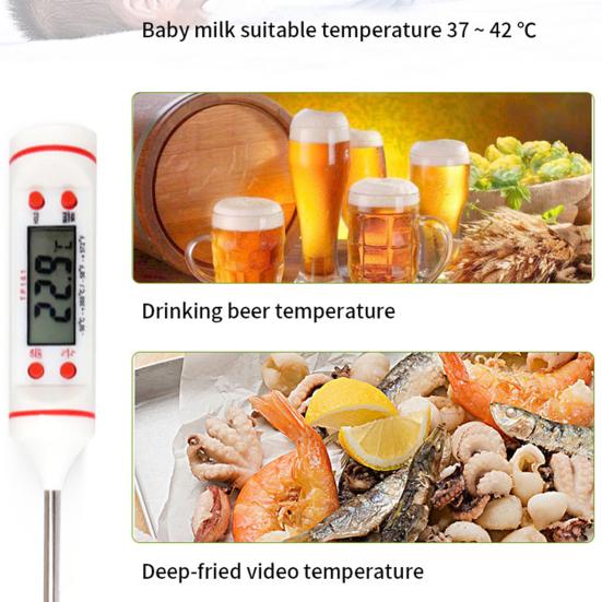 Ölthermometer, empfindliches, präzises LCD-Display, Edelstahlsonde, Fleischtemperaturmessgerät für Zuhause