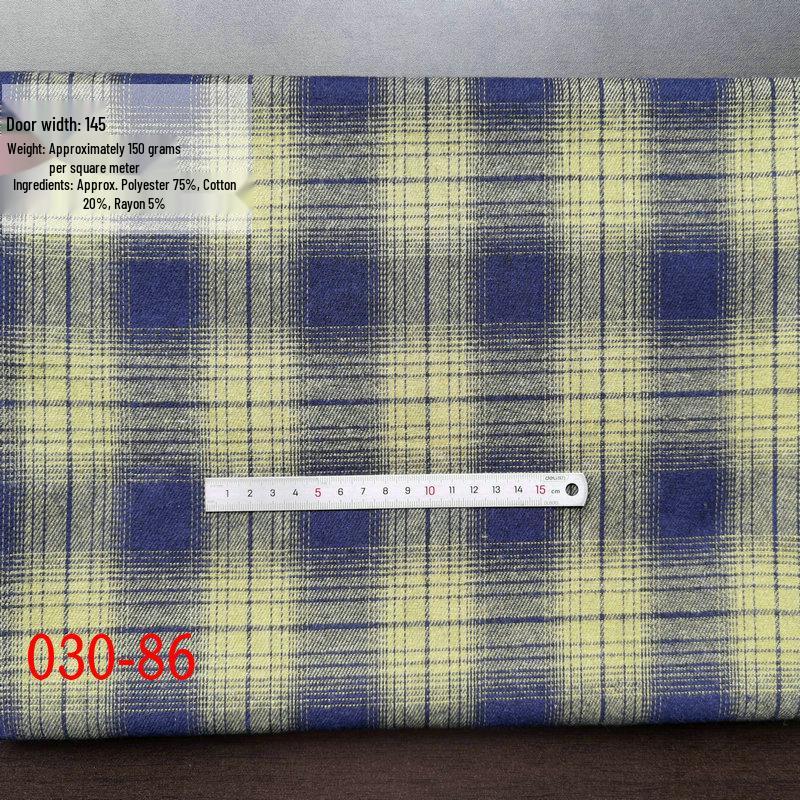 Spot Color-Woven Plaid Jacquard Fabric for Children's Autumn/Winter Brushed Polyester-Cotton Shirts