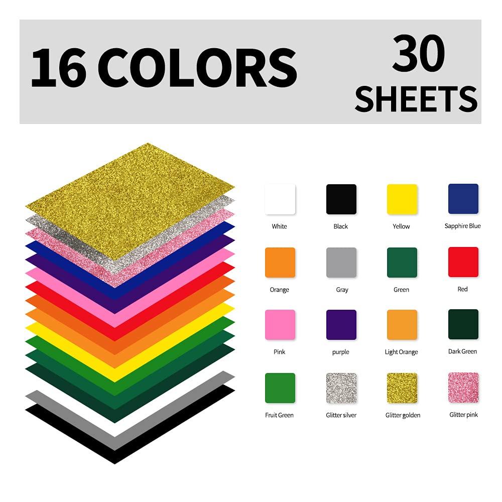 Heat Transfer Rubber Print 16 Set of Transfer Sheets for and Thin x Sheets, Iron-On Sheets, Colors, 30, PU/PVC T-Shirts, Fabric, Clothing, Textiles,