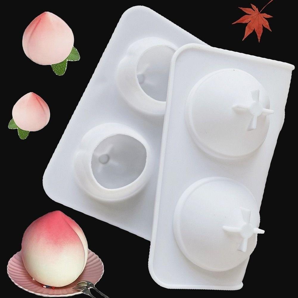 3D Fruit Shape Peach Silicone Mold Silicone Material Flexible Fruit Shape Mold Reusable Non-Stick Surface Baking Tools