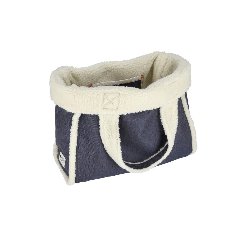 Lesportsac Medium Denim Wash/Sherpa Two-Way Tote Bag [1543.La12]