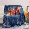 1PC Watercolor style Print FlAannel Blanket, High quality Comfortable for All Seasons, Home Decor, Warmth and Comfort