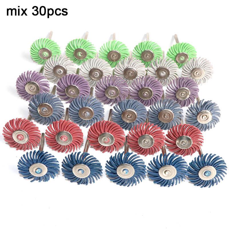 10pc 1Inch Radial Bristle Disc Kit Abrasive Brush 1/8" 3mm Shank two layer Detail Polishing Wheel for Rotary Tool Accessories