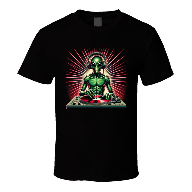 Alien Dj Space Spinner T Shirt S разноцветный