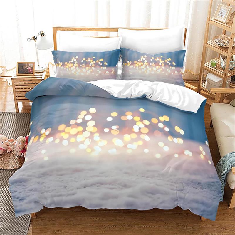 Weihnachtsfeiertags-Bettbezug-Set King-Size Rot Stern Schneeflocke Glockenmuster Feiertags-Bettwäsche-Set Für Kinder Jungen Mädchen Zimmerdekor