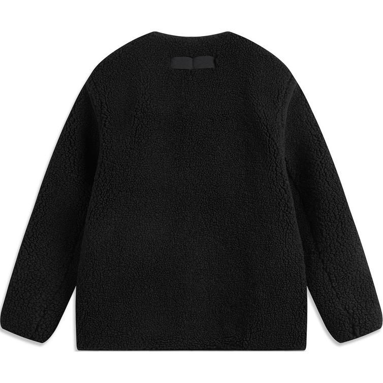 Li Ning CF Suo Round Neck Single Button Warm Long Sleeve Knit Sweater Men Sweater Black AFDU911-4