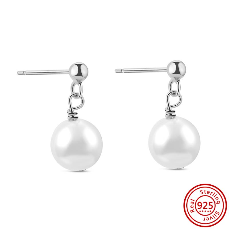 Orecchini a cerchio a cuore in argento sterling 925 100% scintillante lussuoso semplice moda momento perla donna gioielleria raffinata regalo per festival