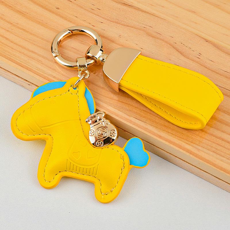 Pregevole Ciondolo Scuola in Pelle Cartoon - Portachiavi con Ciondolo Cavallo Carino Regalo