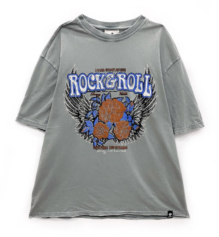 Винтажная графическая футболка Rock & Roll Ретро Крылатые Розы Музыкальный Рок Футболка S-5XL Унисекс Футболка XL