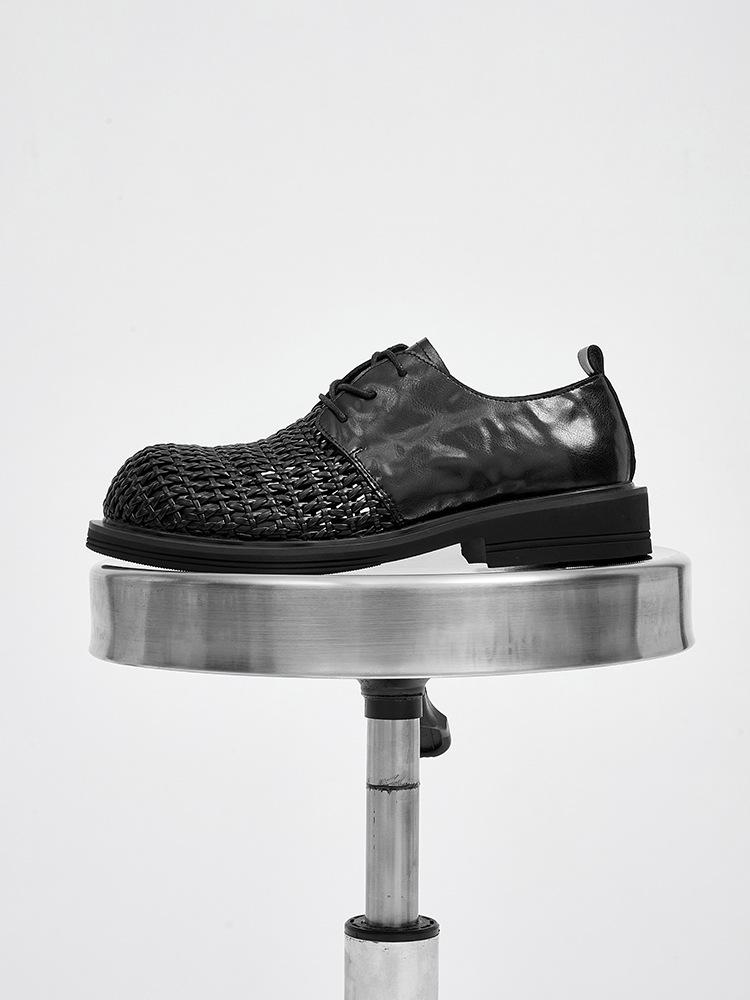 Summer Men's Sandals Hand-woven Hollow Breathable Derby Shoes Men's High-end Business Casual Big Head Leather Shoes