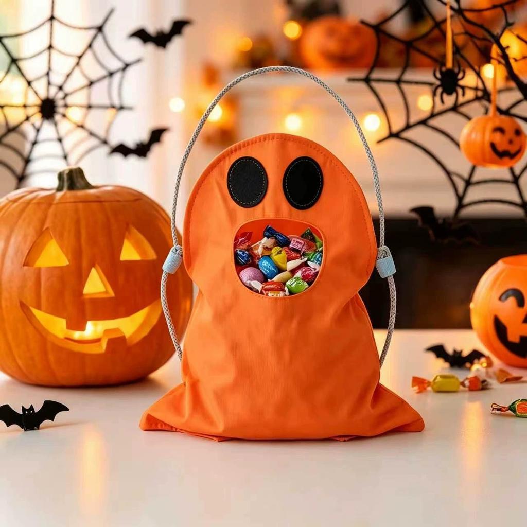 DIY Halloween Ghost Candy Bag: Cute Ghost-Shaped Treat Bag, Trick-or-Treat Pouch, Halloween Party Supplies, Storage Bag