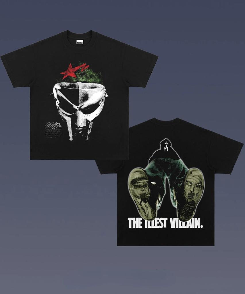 Y2K Streetwear Hip-hop Gothic Cartoon Print Oversized T-shirt Men's Round Neck Cotton Men's and Women's Short-sleeved Clothes