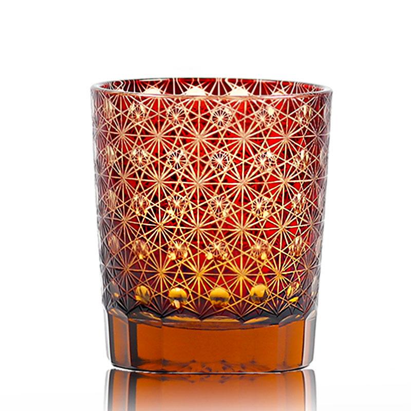 

Стакан для віскі Edo Kiriko ручної роботи в японському стилі. Кольорові склянки, вирізані вручну, щоб прозорі склянки. Кольорові тоновані старомодні склянки 240ml