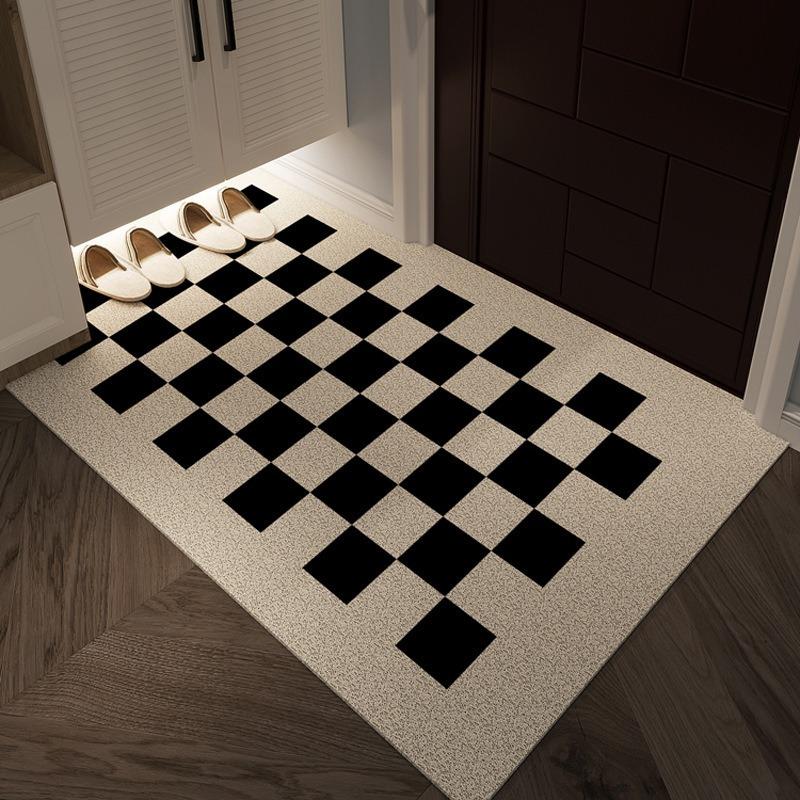 Karierte Serie Teppich mit Aufdruck Geeignet für Hotel Wohnzimmer Schlafzimmer Weiche Matte Leicht zu reinigen Anti-Rutsch Eingangstür Dekoration Teppich