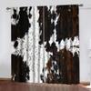 2pcs Cowhide Patterned Curtains, Design for Living Room Bedroom Home Window Decoration, Rod Pocket Curtains