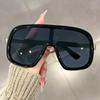 Large-framed, one-piece, European-style fashionable sunglasses, high-end and casual, unisex windproof sunglasses
