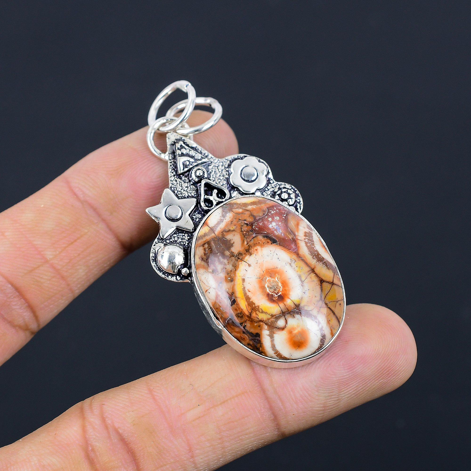 

Friendship Day Deal Birds Eye Jasper Gemstone Pendant Jewelry Sterling Silver