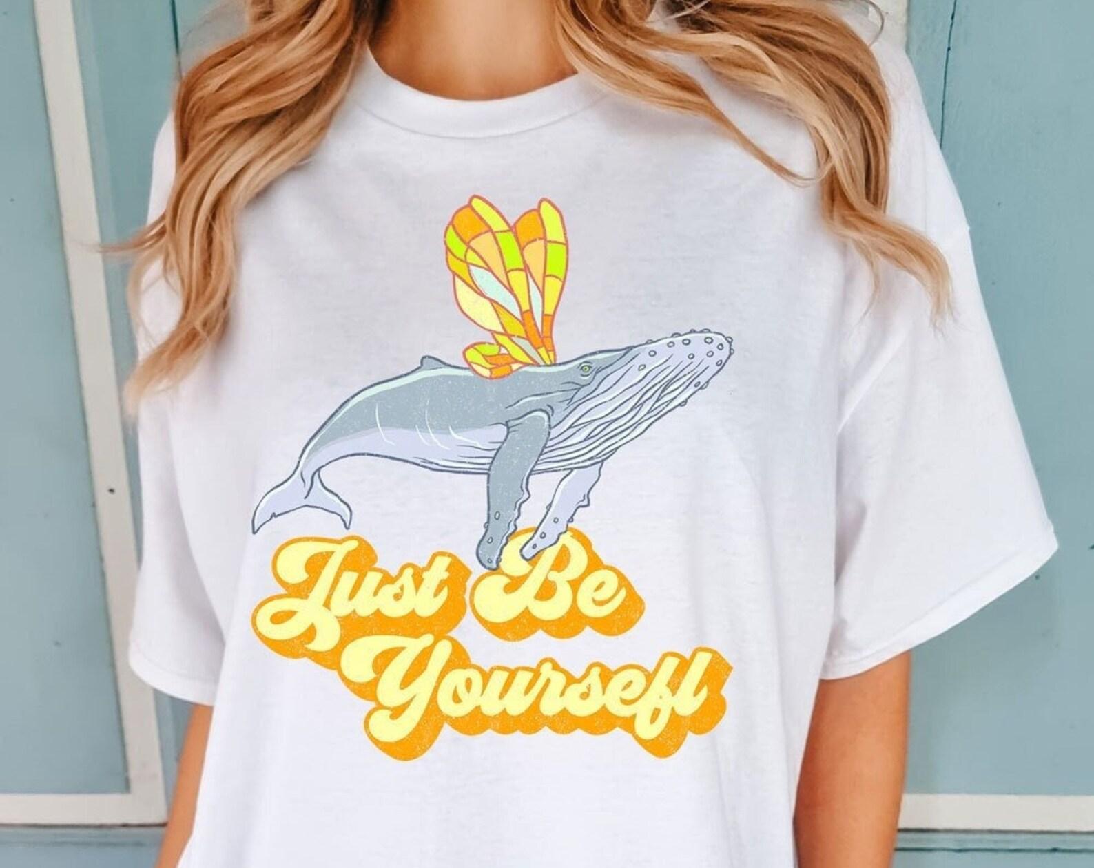 Fairy Whale T-Shirt, Just Be Yourself Boho Tee L