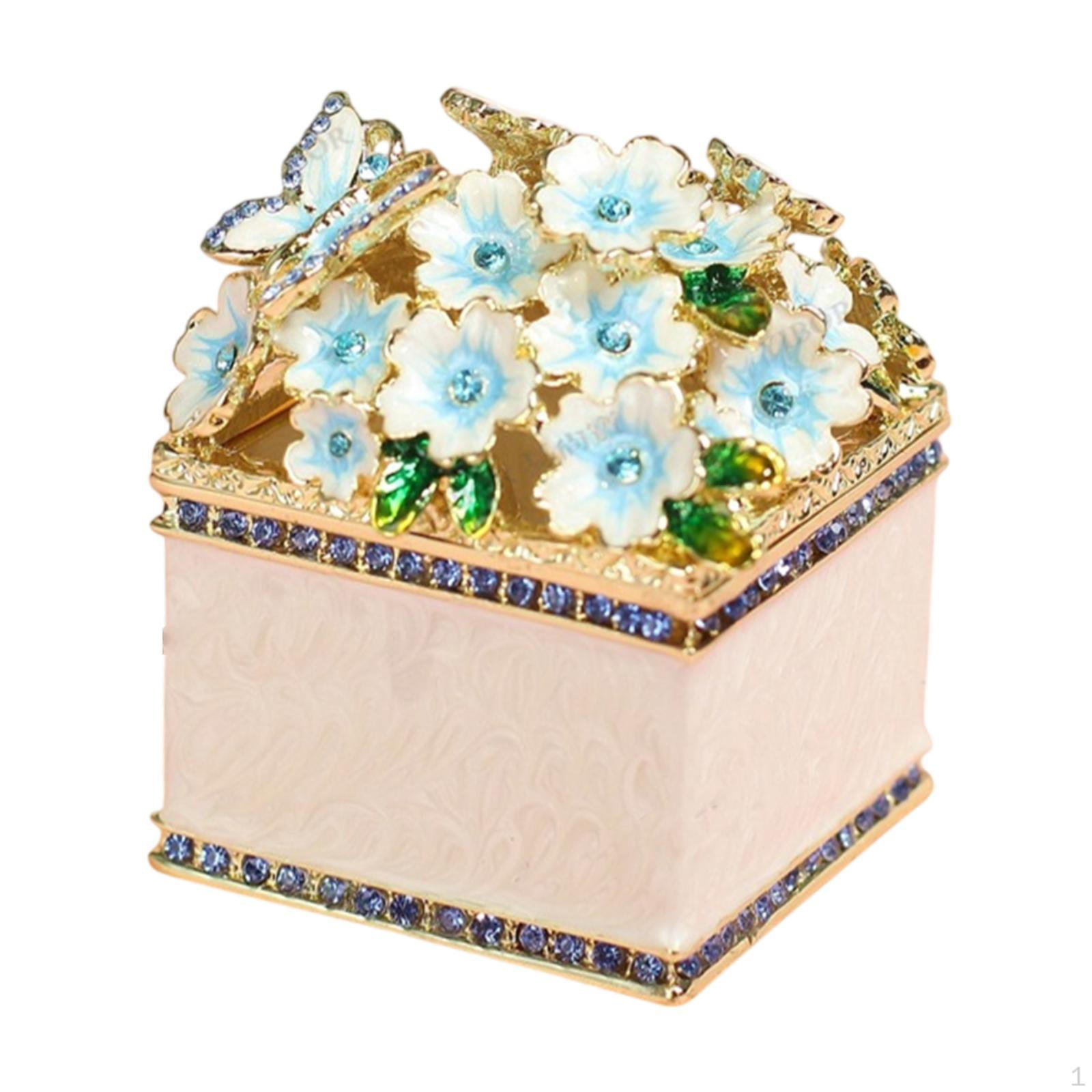 

Расписанная вручную шкатулка для безделушек, винтажная шкатулка для драгоценностей, декоративная, органайзер для сережек, футляр для хранения сокровищ бежевый