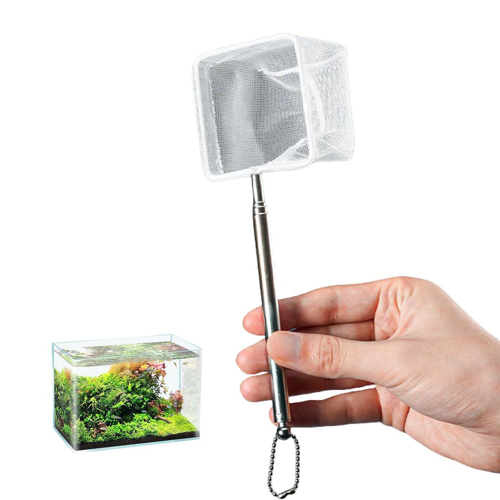 Adjustable Telescopic Fish Net For Aquarium Cleaning With Stainless Steel Handle And Fine Nylon Mesh for Tanks Cleaning