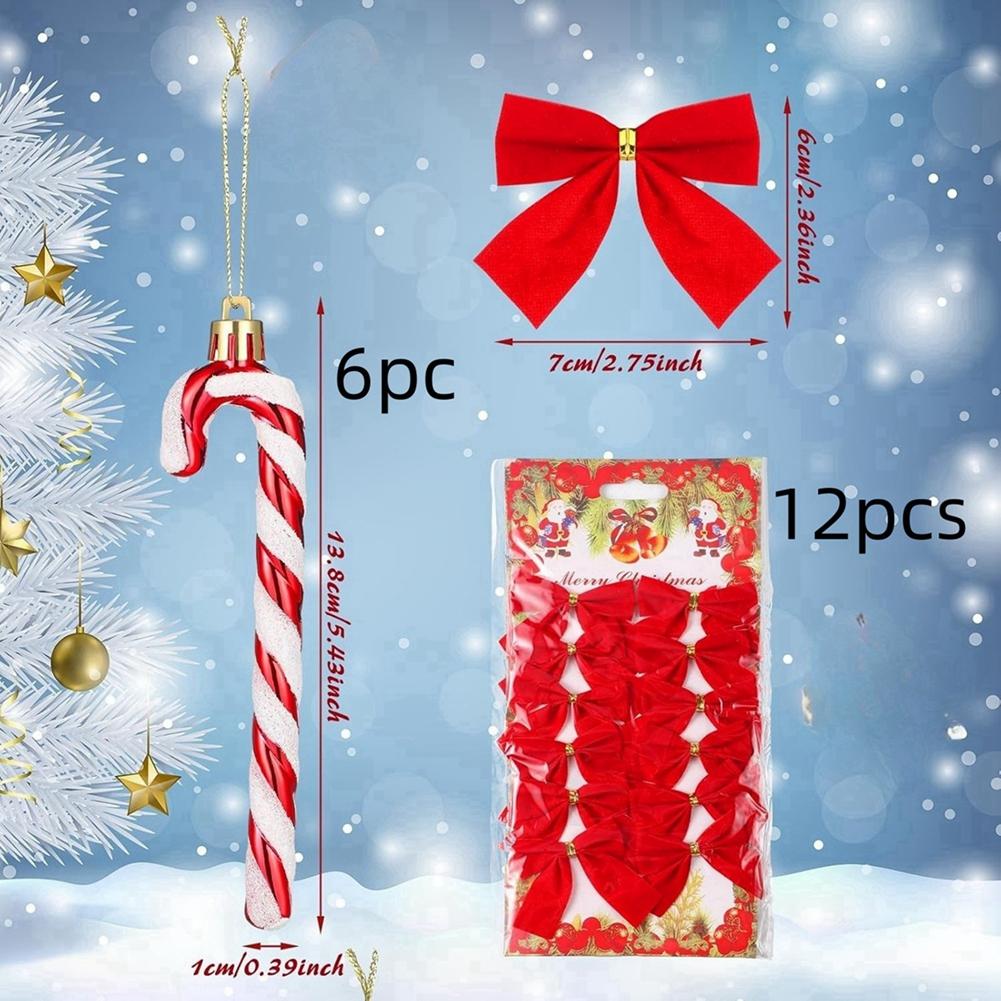 Christmas Hanging Decoration Bow Pendant Crutches