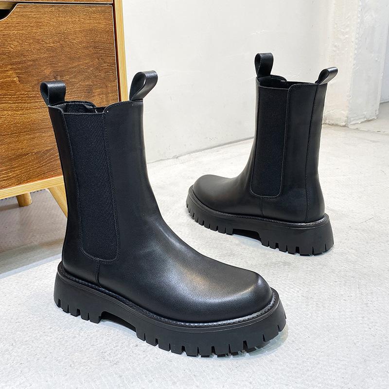 Direct Supply Martin Boots Autumn Breathable Men'S Medium And High-Top Leather Shoes Tooling Boots Korean Version British Style Short Boots 9612-T
