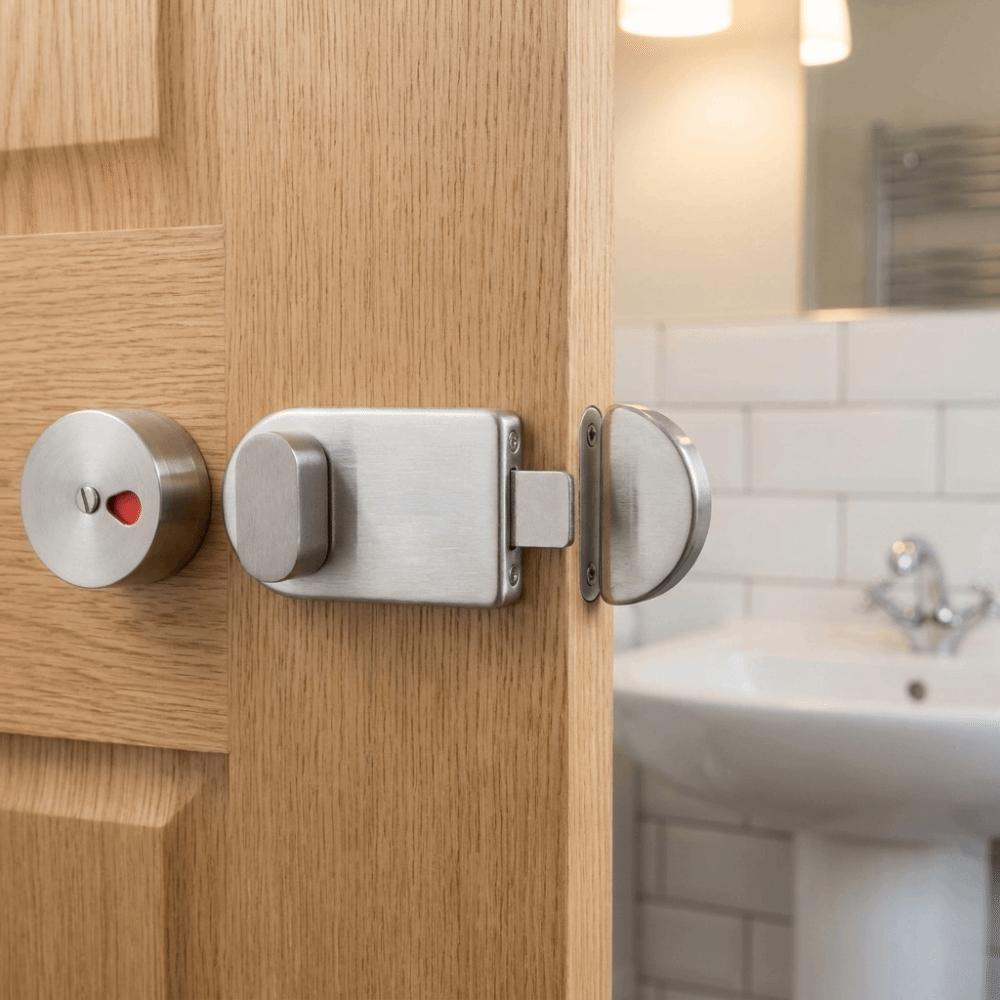 304 Stainless Steel Indicator Bolt Lock Solid Structure Rust Resistance Toilet Partition Door Lock Flexible Operation
