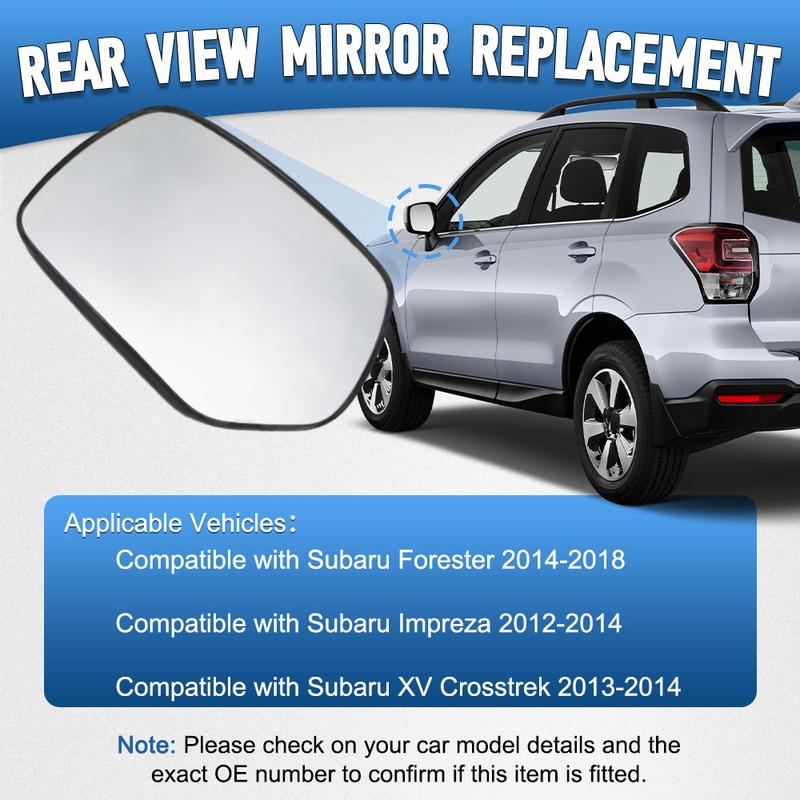 Car Left/Right Rearview Side Wing Heated Mirror Glass for Forester 2014-2018 Impreza 2012-2014  XV Crosstrek 2013-2014 91039A131