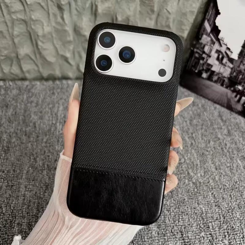 

Комбинированный чехол из кожи и нейлоновой ткани для iPhone 17 Air 16 15 14 Plus 13 12 Pro Max, безрамочный, с охлаждением, матовый, противоударный iPhone 12 чёрный