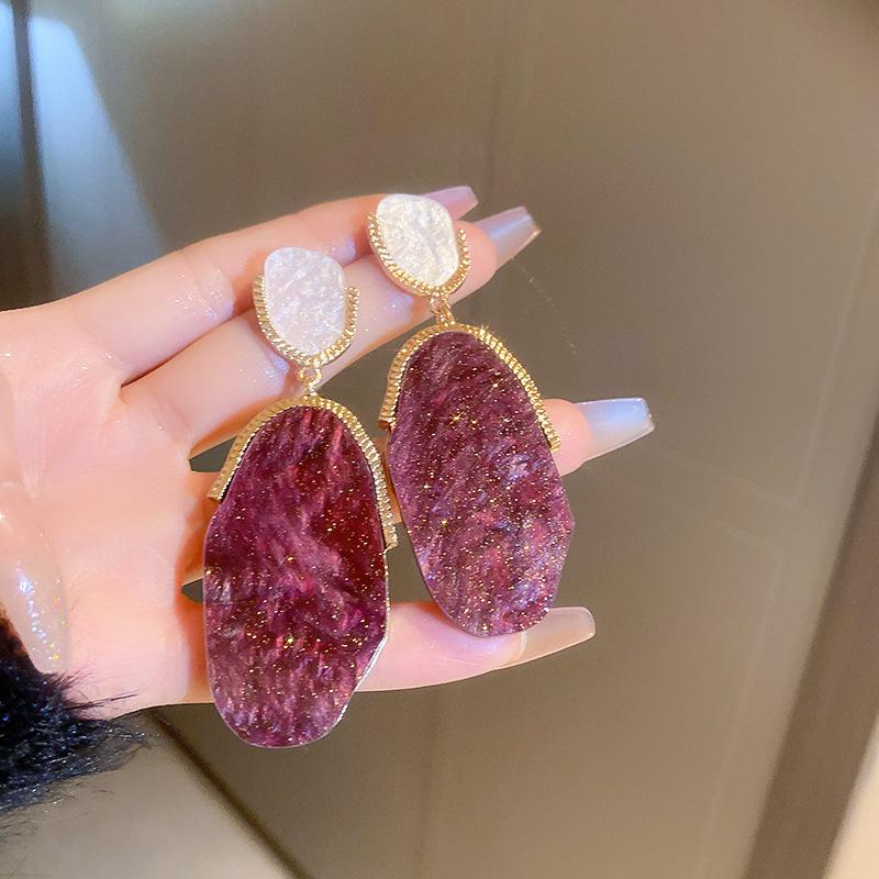 European and American Exaggerated Diamond-encrusted Flower Bow Fringed Earrings Personalized Earrings Internet Celebrity Temperament Earrings